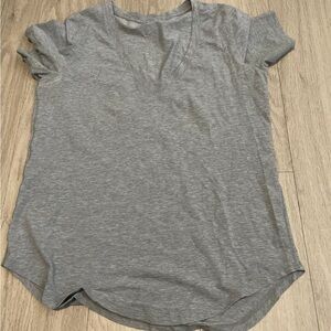 lululemon athletica Heather Gray V-Neck Tee